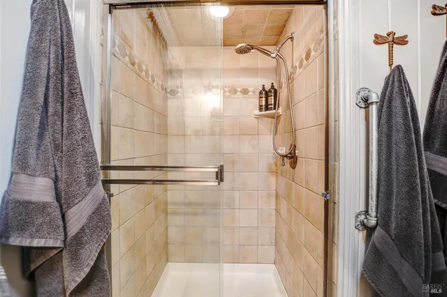 a bathroom with a shower