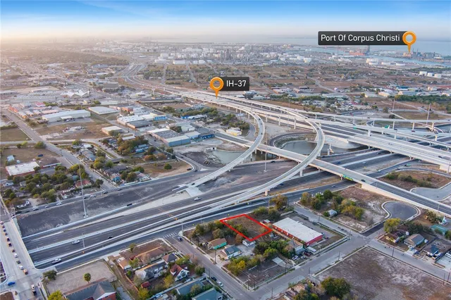 an aerial view of a city