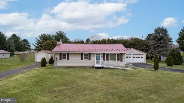an aerial view of a house
