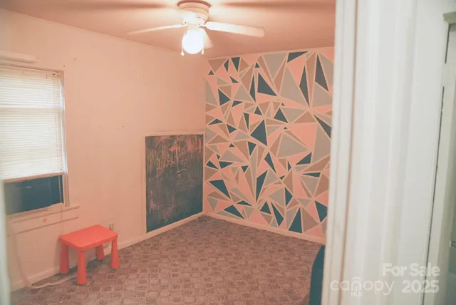 a bathroom with a shower curtain