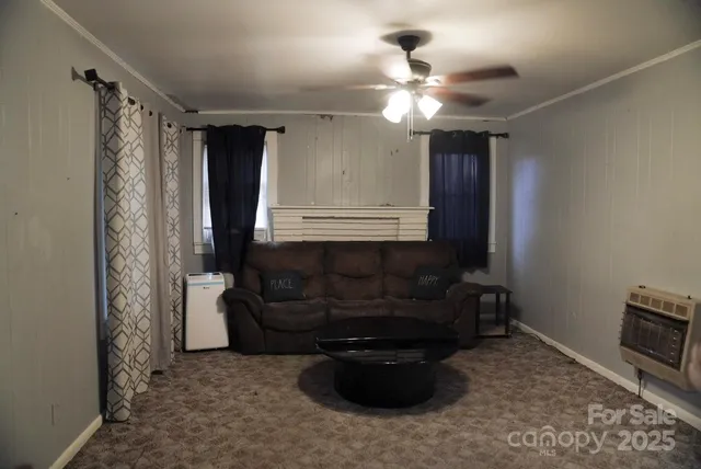 a room with furniture and a mirror