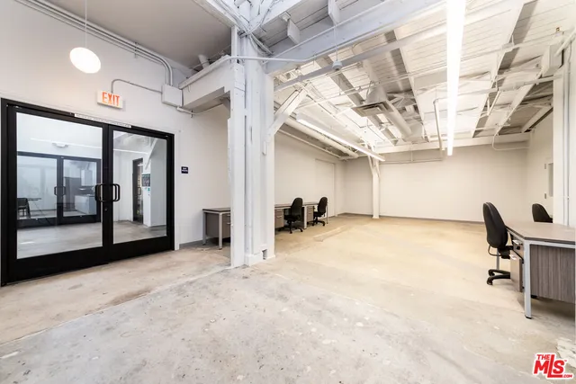 a view of a room with racks