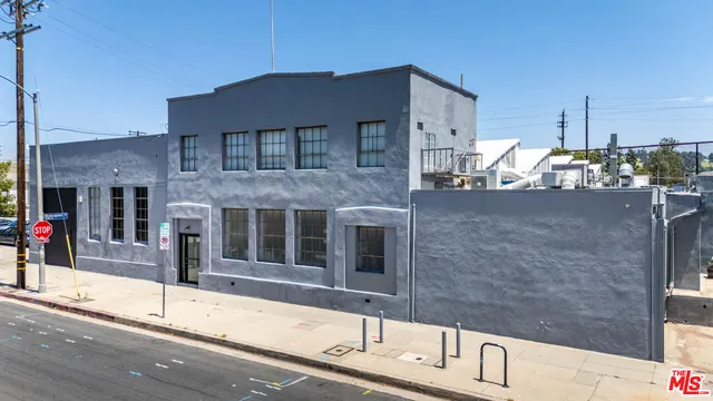 a front view of a building with street