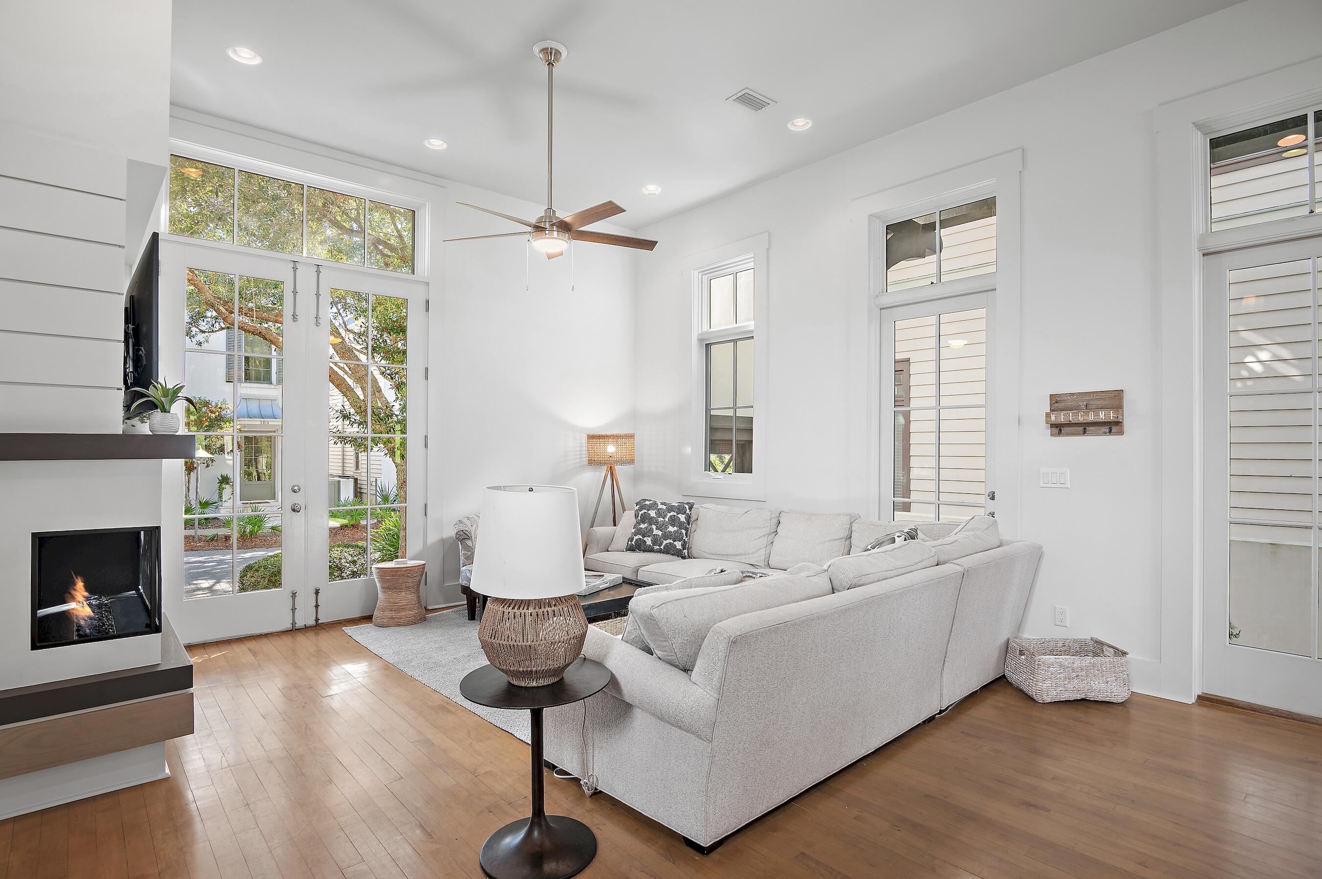 182 Kingston Road Inlet Beach, FL 32461 - Photo 6 of 55 a living room with furniture and a fireplace