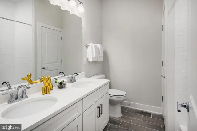 a bathroom with a sink toilet and vanity