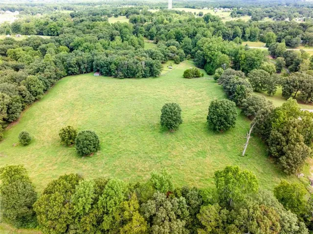 a view of a garden with an outdoor space
