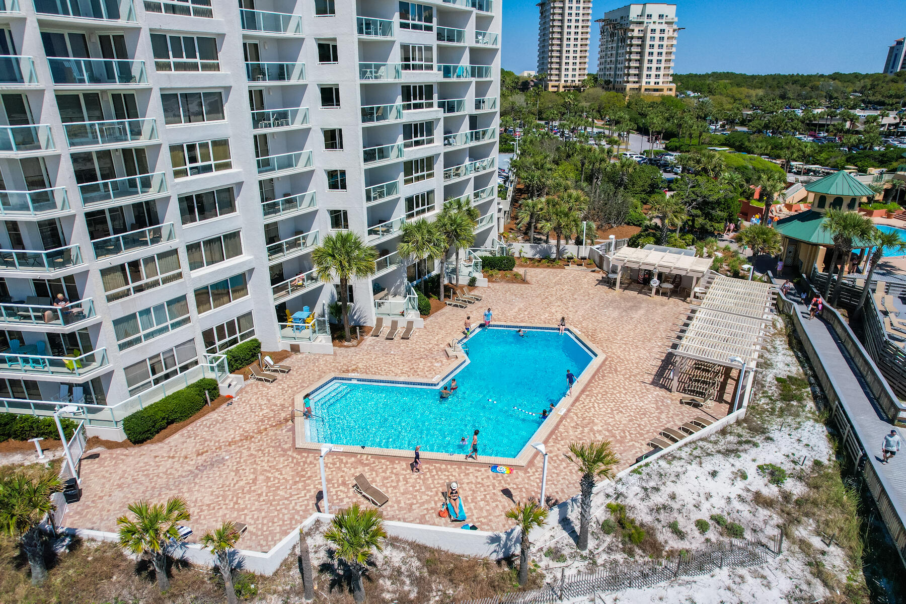 4202 Beachside 2, Unit 202 Miramar Beach, FL 32550 - Photo 32 of 45 a view of a swimming pool with outdoor seating