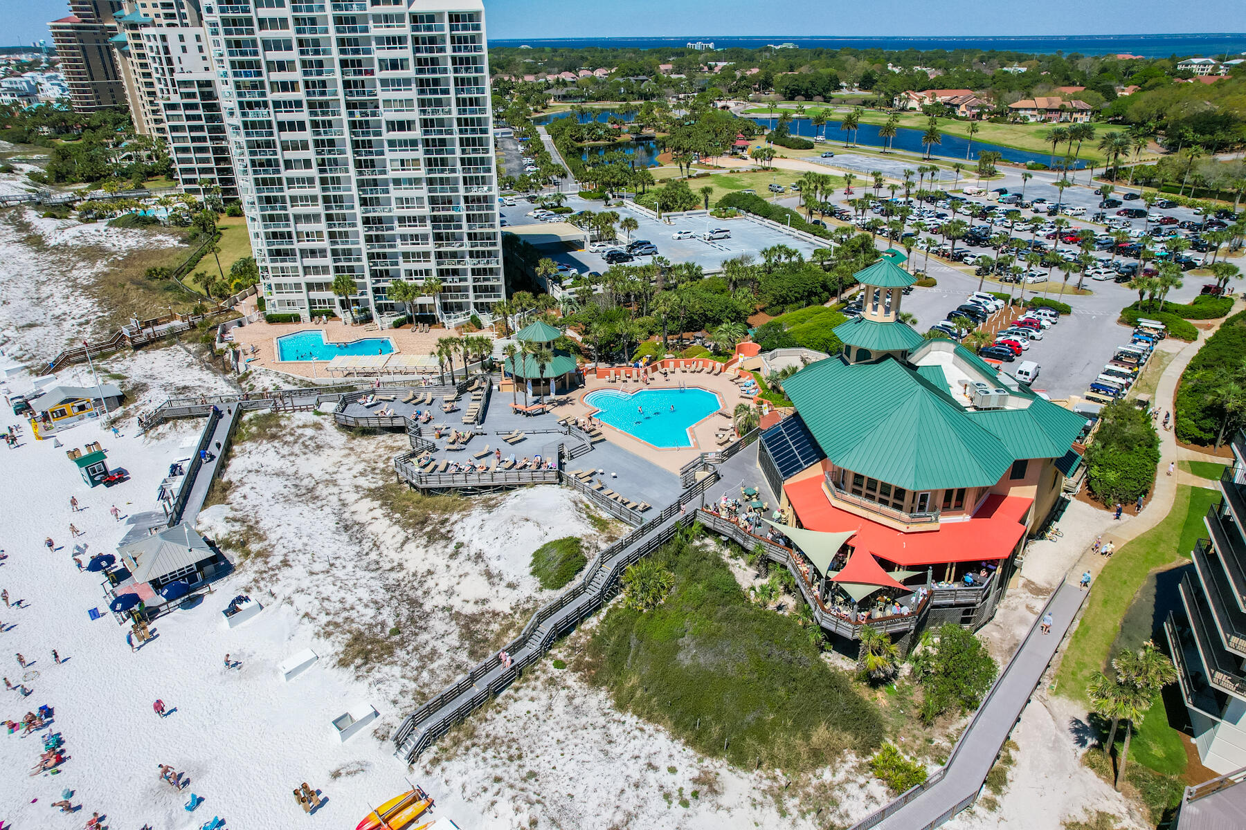 4202 Beachside 2, Unit 202 Miramar Beach, FL 32550 - Photo 44 of 45 an aerial view of a swimming pool with outdoor seating