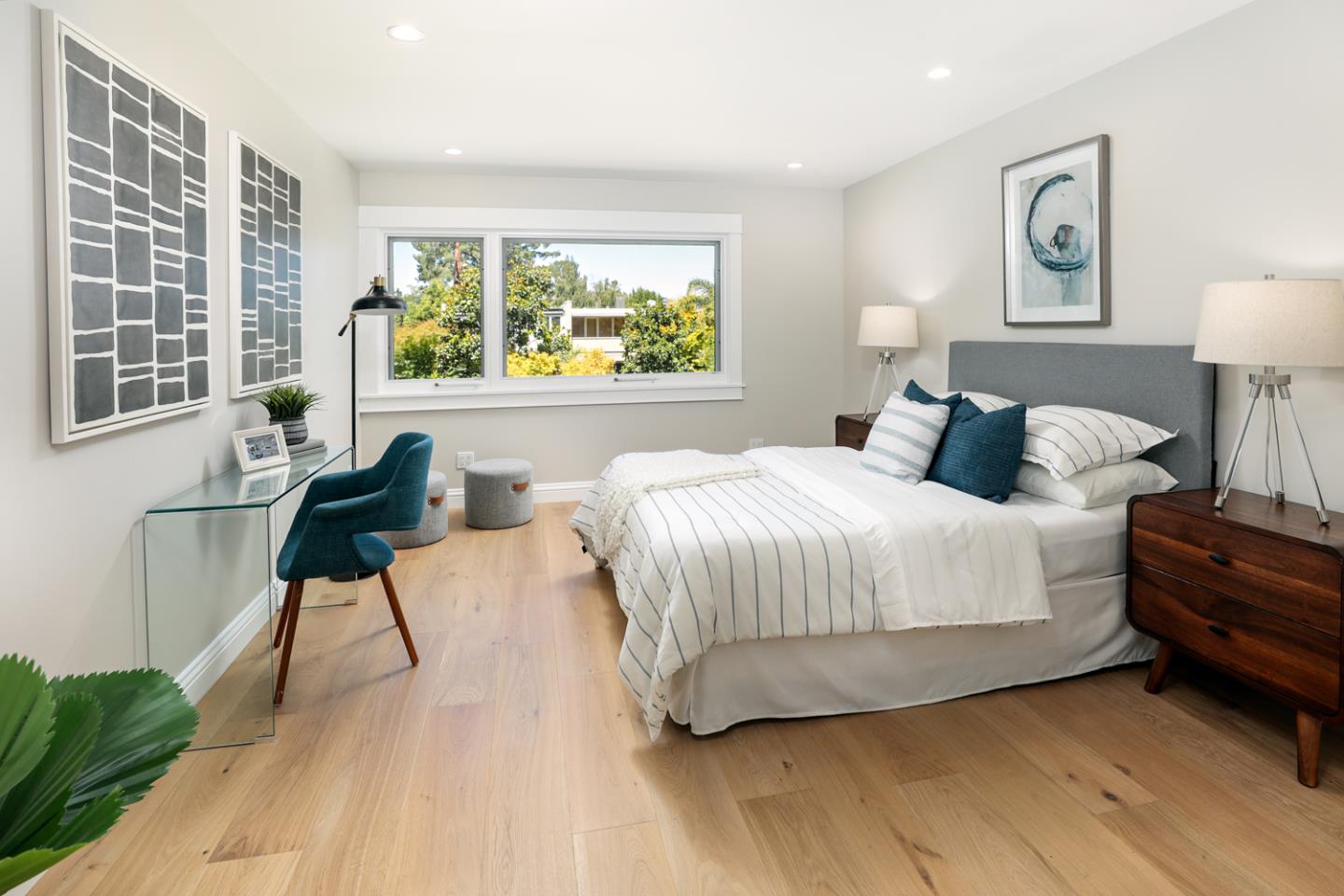 153 Stone Pine Lane Menlo Park, CA 94025 - Photo 18 of 31 a bedroom with a bed and a window