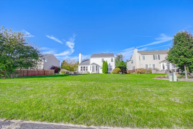 an aerial view of city and lake