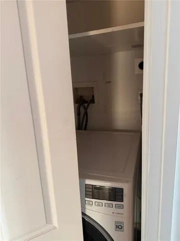 a close view of washer and dryer