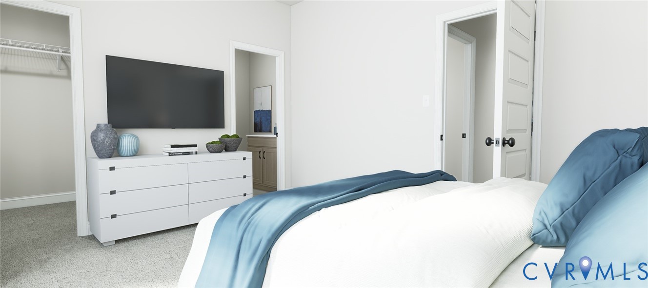 16025 Aspect Way Midlothian, VA 23113 - Photo 24 of 41 a bedroom with a bed and a flat tv screen in it