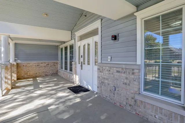 a view of front door of house