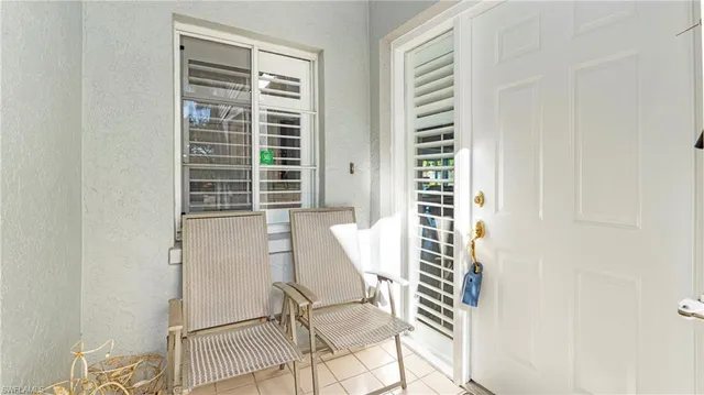 a view of a room with windows