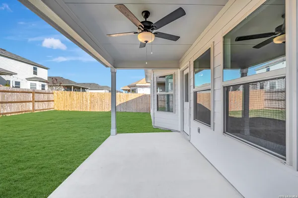 a view of a porch with a backyard