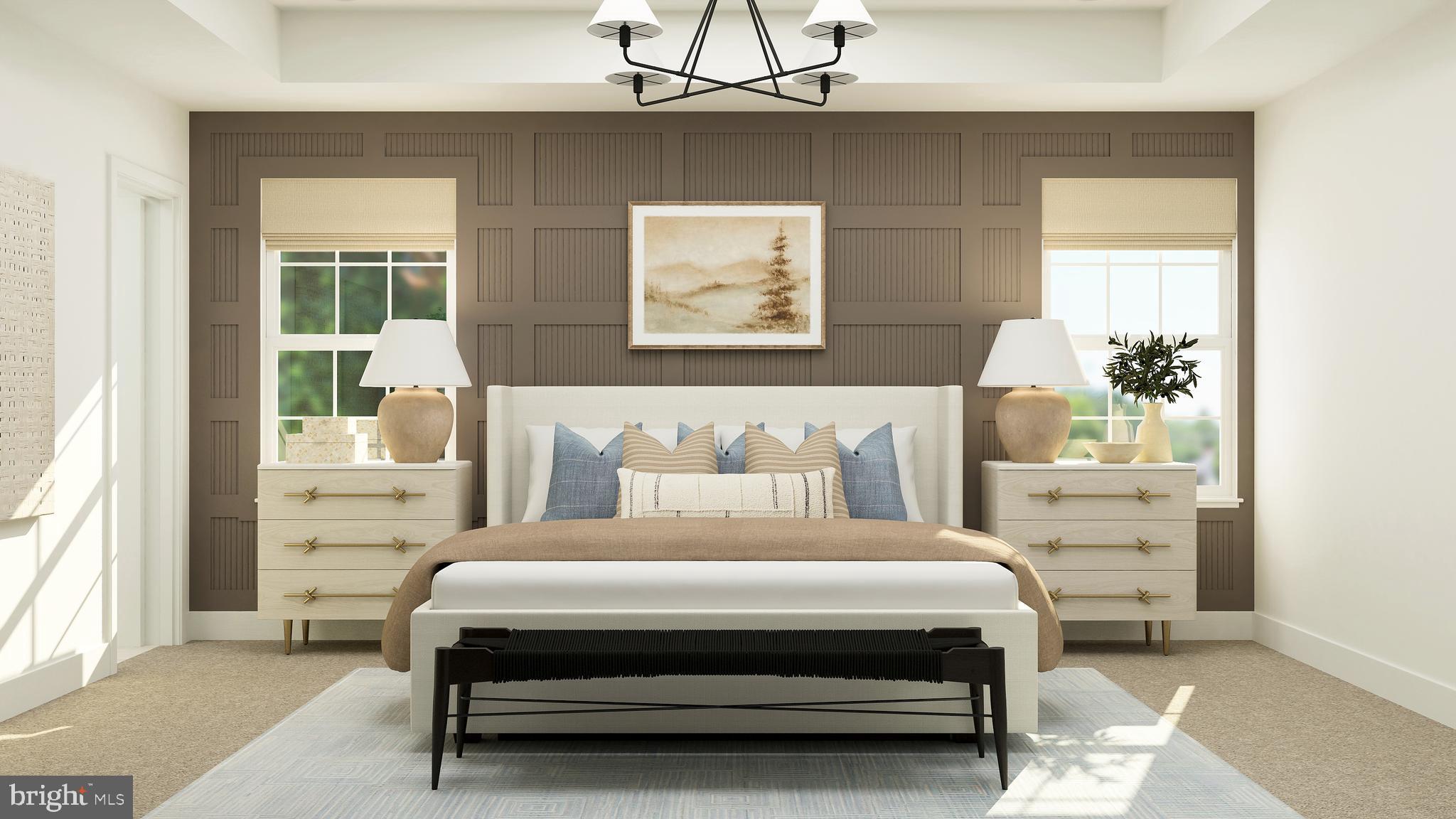 74 Bellan Drive Princeton, NJ 08540 - Photo 12 of 26 a bedroom with a bed and a chandelier