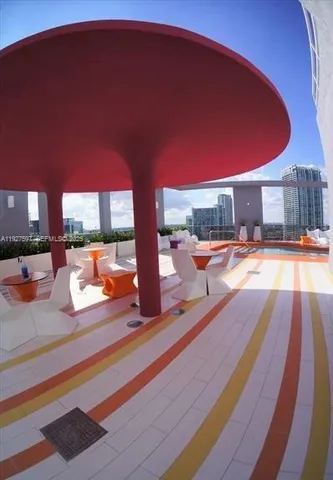 a view of kitchen with kitchen island a sink a stove and a refrigerator