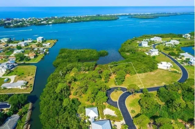 a view of a lake with a mountain in the background