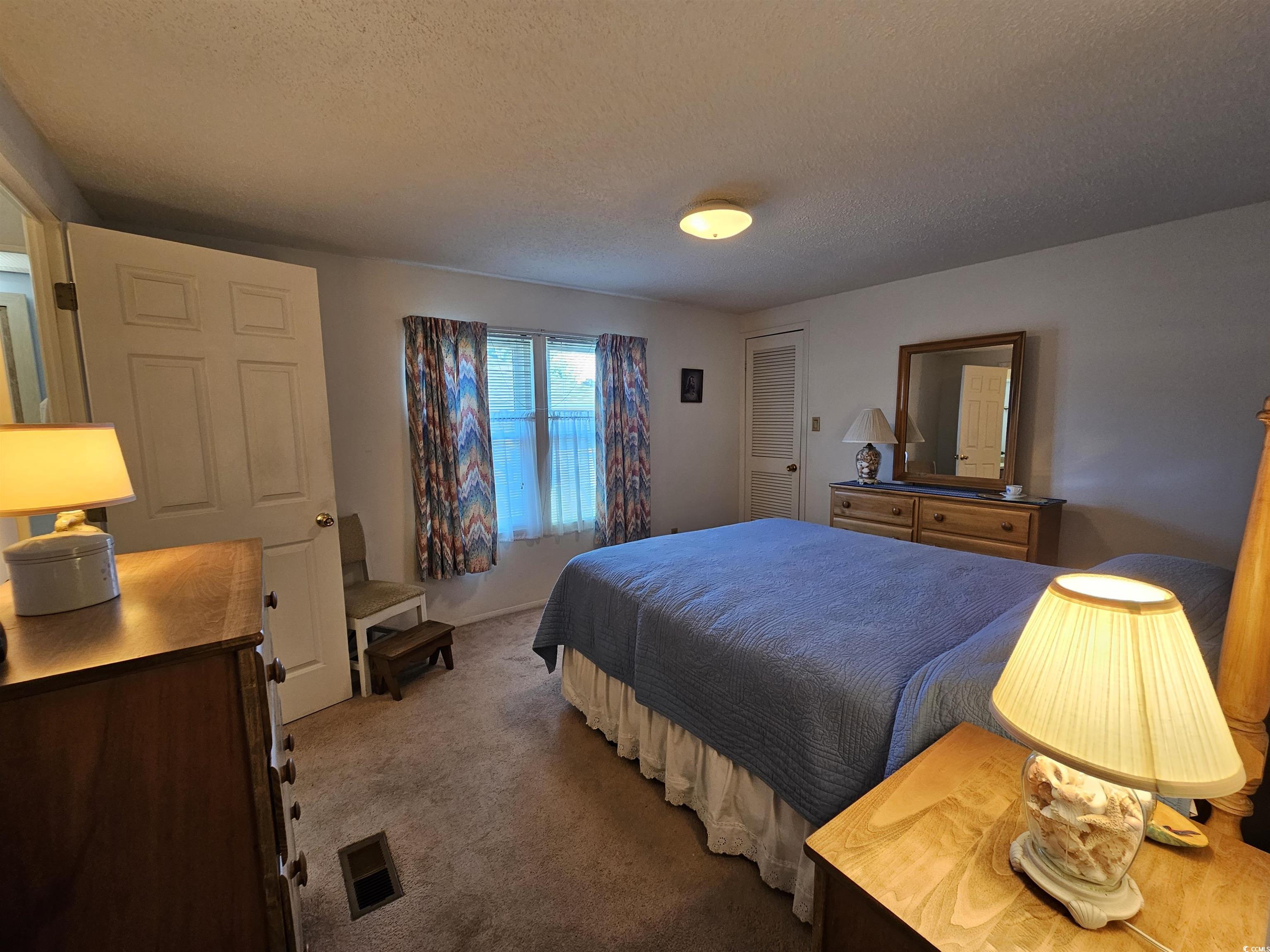 502 Sandpebble Surfside Beach, SC 29575 - Photo 18 of 31 Carpeted bedroom with a textured ceiling and a clo