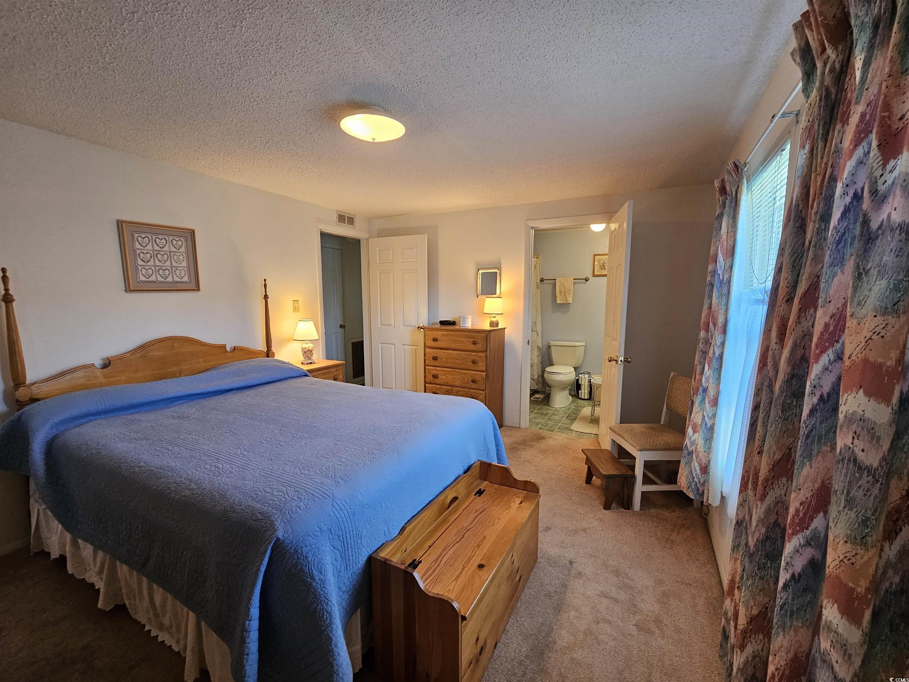 502 Sandpebble Surfside Beach, SC 29575 - Photo 22 of 31 Bedroom featuring connected bathroom, a textured c