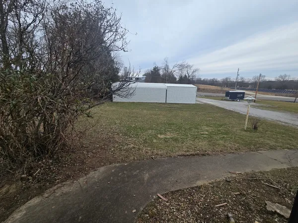 a view of a backyard