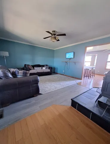 a living room with furniture