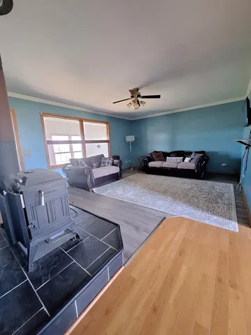 a living room with furniture