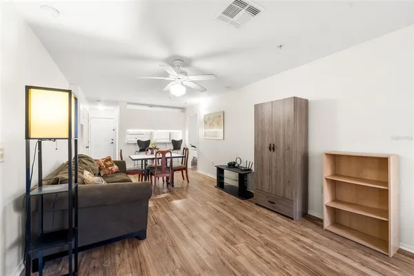 a living room with furniture