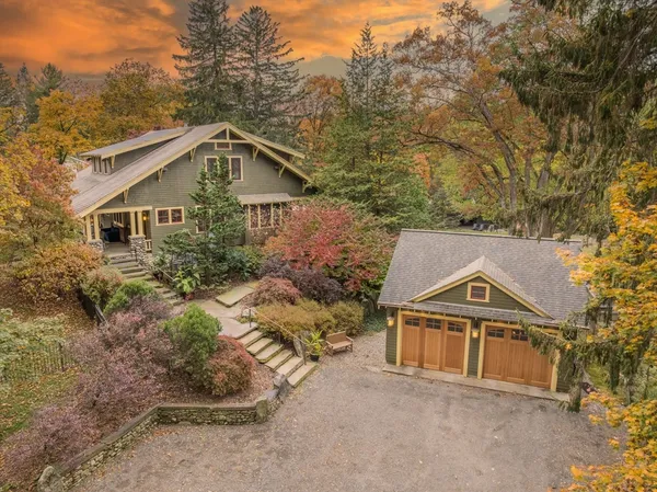 an aerial view of a house