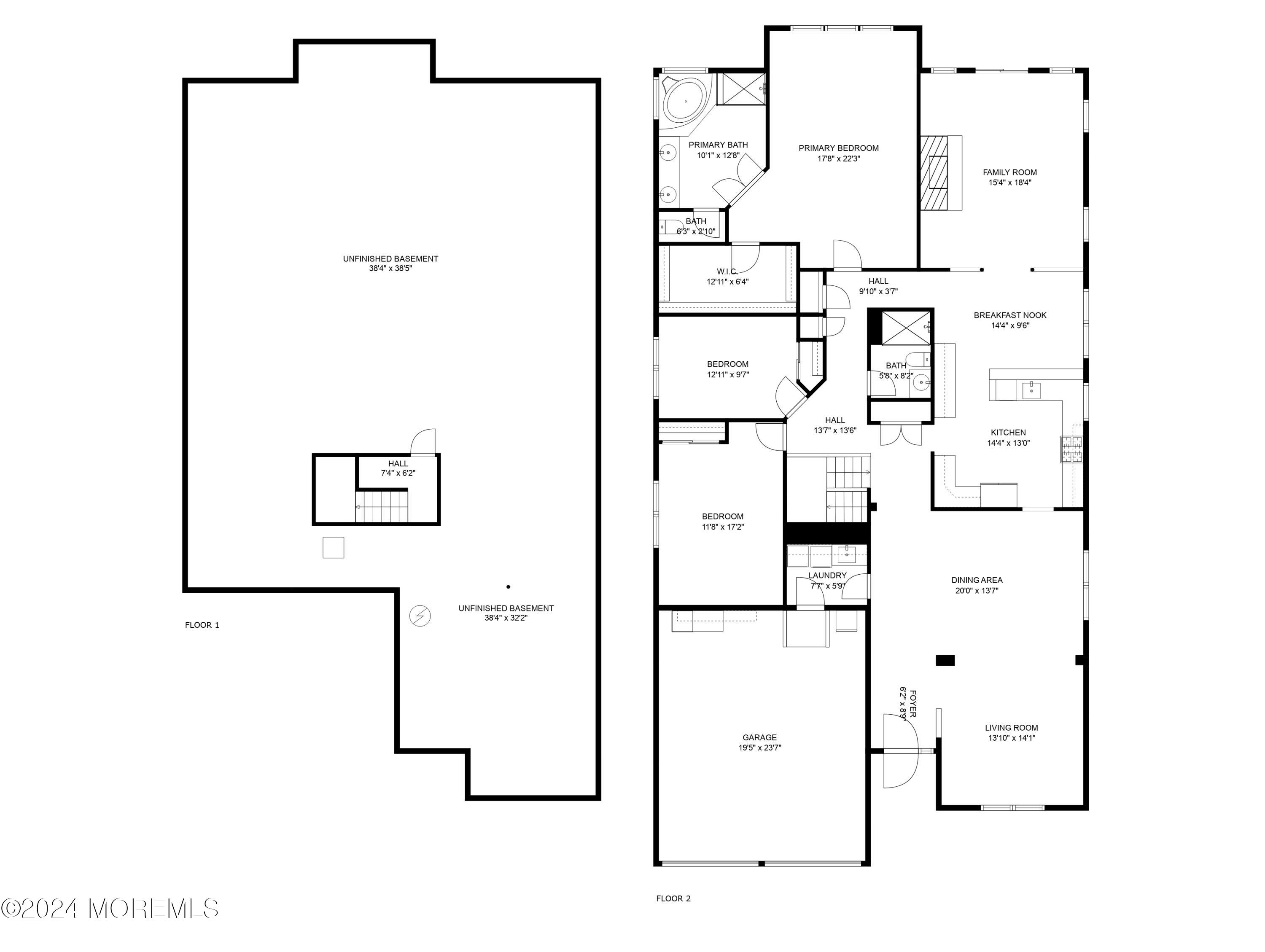 9 Exton Way Jackson, NJ 08527 - Photo 35 of 35 Main and Basement Floorplan - 9 Exton Wa