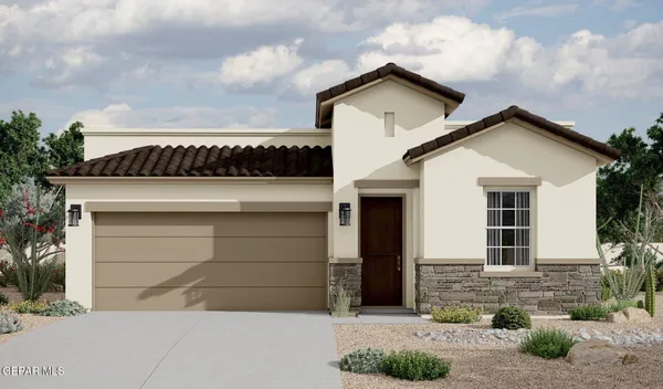 a view of a house with a garage