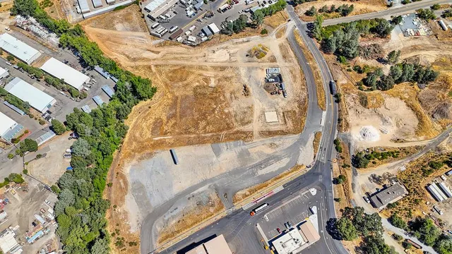 a view of a swimming pool with an ocean view