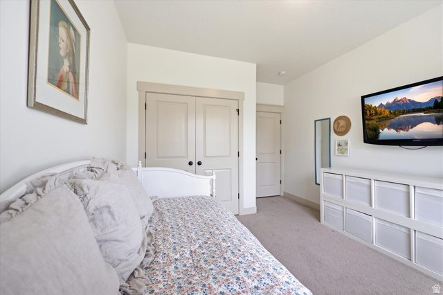 283 North 500 West Mapleton, UT 84664 - Photo 46 of 102 Front bedroom featuring light colored carpet and a closet.