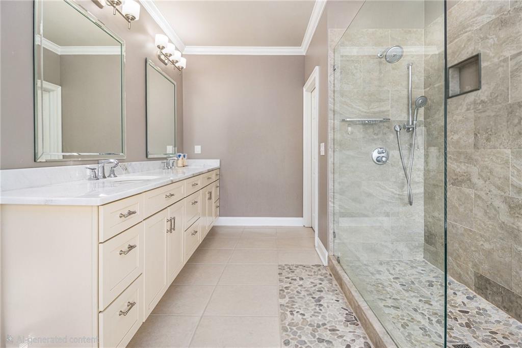 3433 Pierce Street Atlanta, GA 30337 - Photo 28 of 42 a bathroom with a double vanity sink toilet and shower