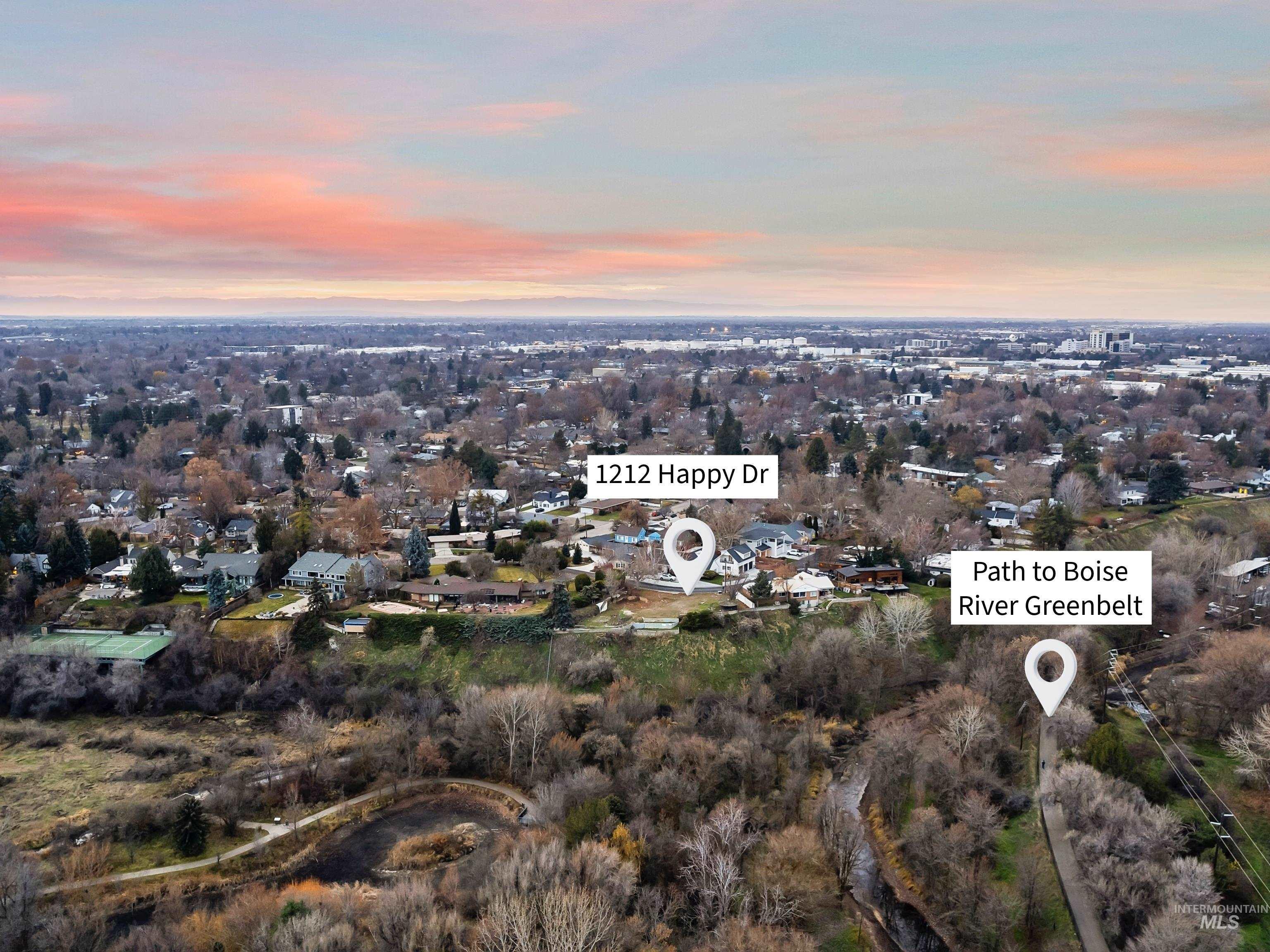 1212 Happy Drive Boise, ID 83706 - Photo 11 of 36 Aerial view at dusk