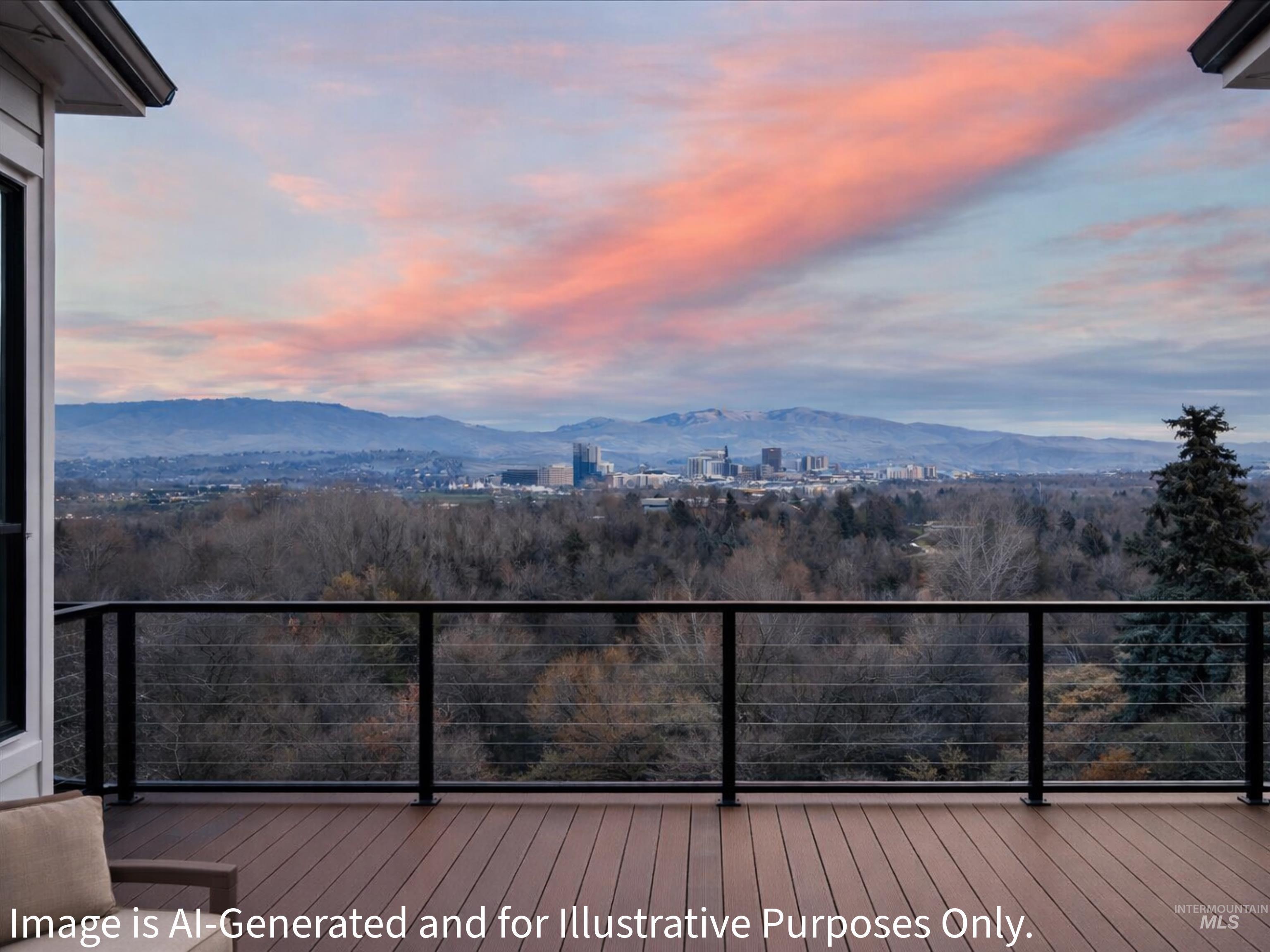 1212 Happy Drive Boise, ID 83706 - Photo 26 of 36 Deck at dusk with a mountain view