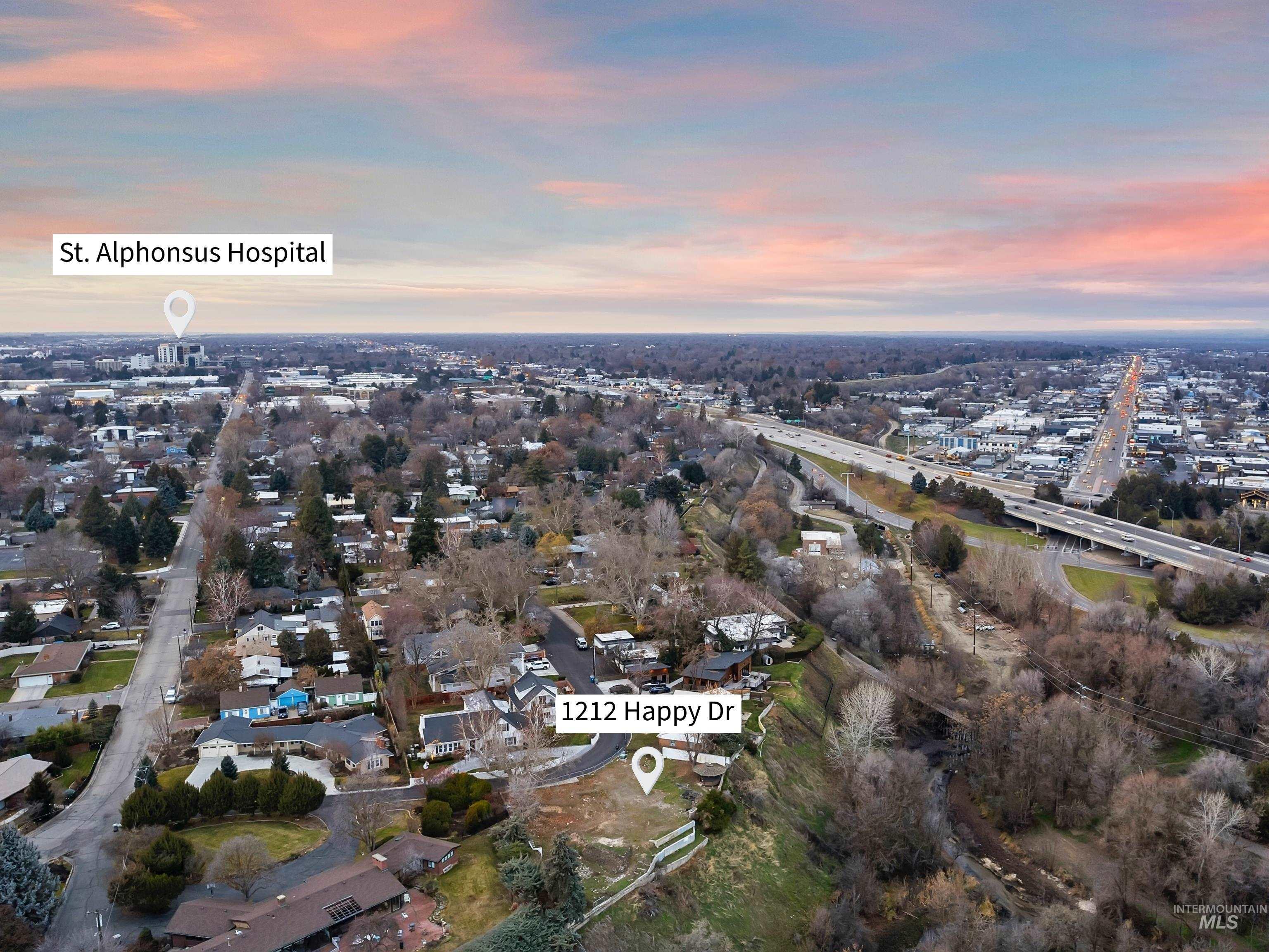 1212 Happy Drive Boise, ID 83706 - Photo 10 of 36 Aerial view at dusk