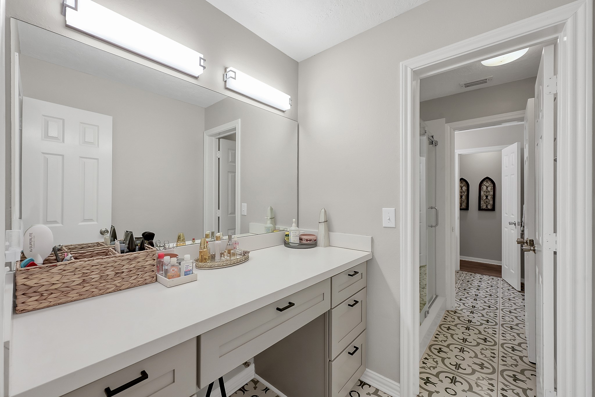 80 Nettie Phillips Road Coldspring, TX 77331 - Photo 30 of 49 Vanity at the end of the Upstairs Bath.