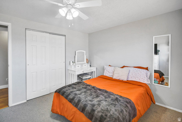 10 North Main Street Centerfield, UT 84622 - Photo 26 of 52 Carpeted bedroom with a closet and a ceiling fan