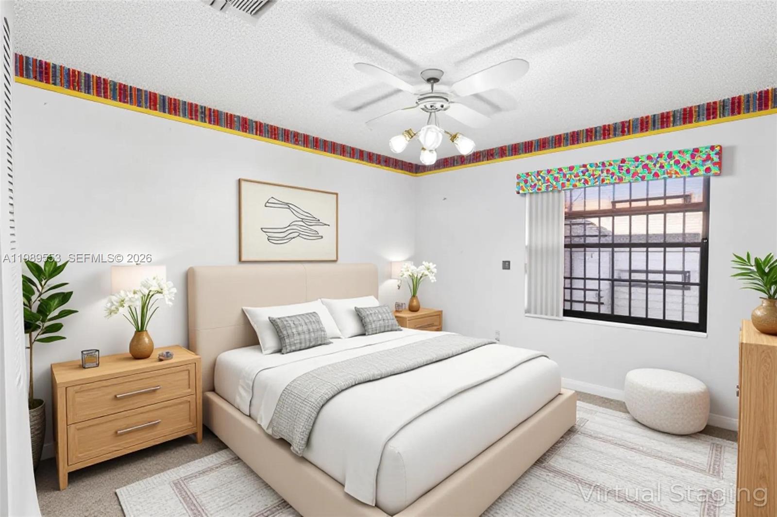 4210 Southwest 134th Avenue Miami, FL 33175 - Photo 17 of 32 a bedroom with a bed and a chandelier