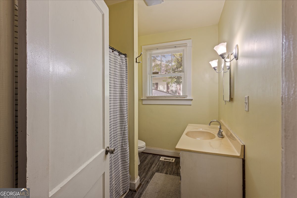 1823 Starnes Street Augusta, GA 30904 - Photo 25 of 34 a bathroom with a sink a light fixture and a toilet