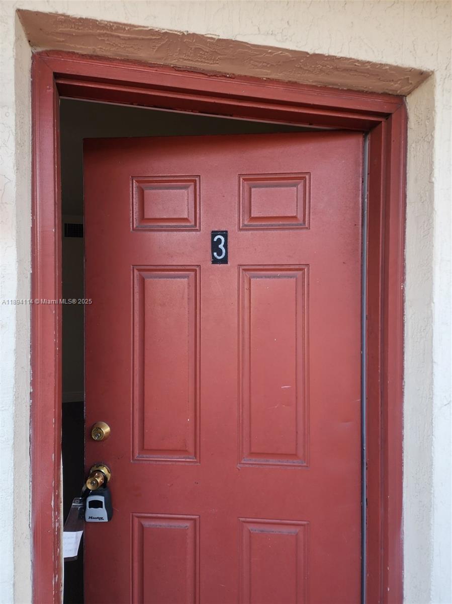 a close view of door