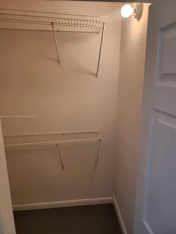 an empty room with a workbench