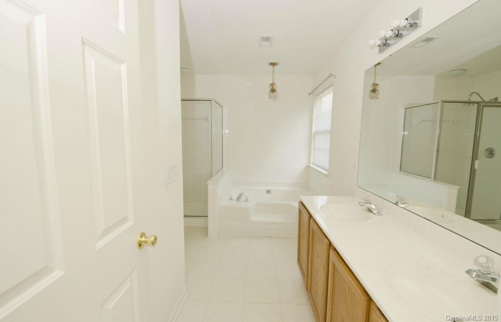 12809 Winget Road Charlotte, NC 28278 - Photo 22 of 23 a spacious bathroom with a shower sink and mirror