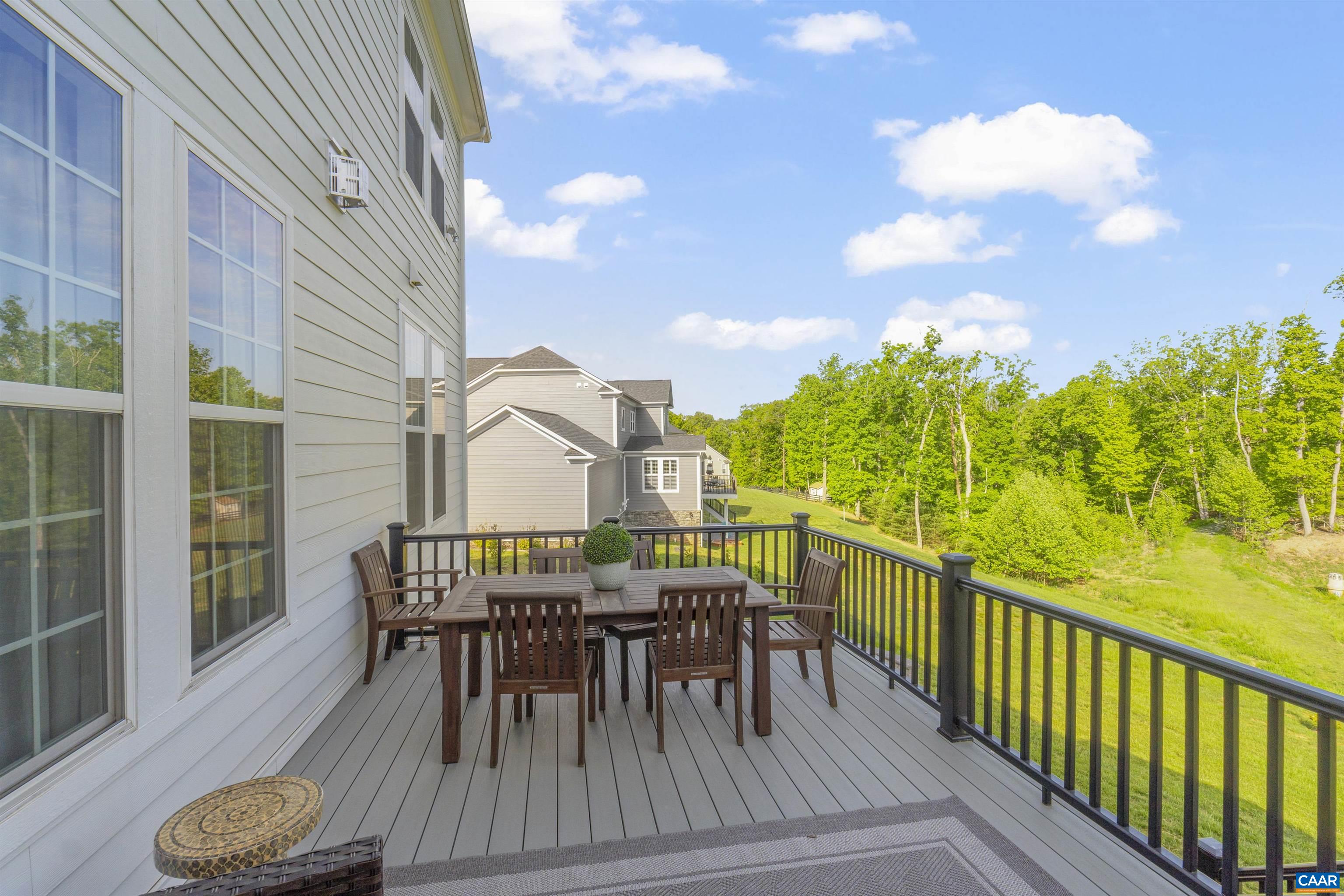 3624 Osprey Drive Keswick, VA 22947 - Photo 21 of 68 a view of a roof deck with table and chairs and wooden floor