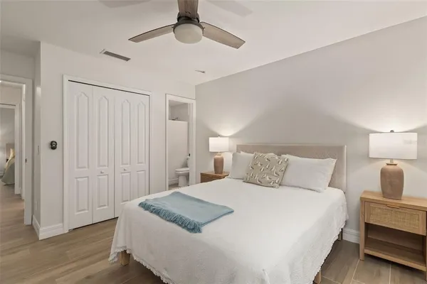 a view of a swimming pool with a patio