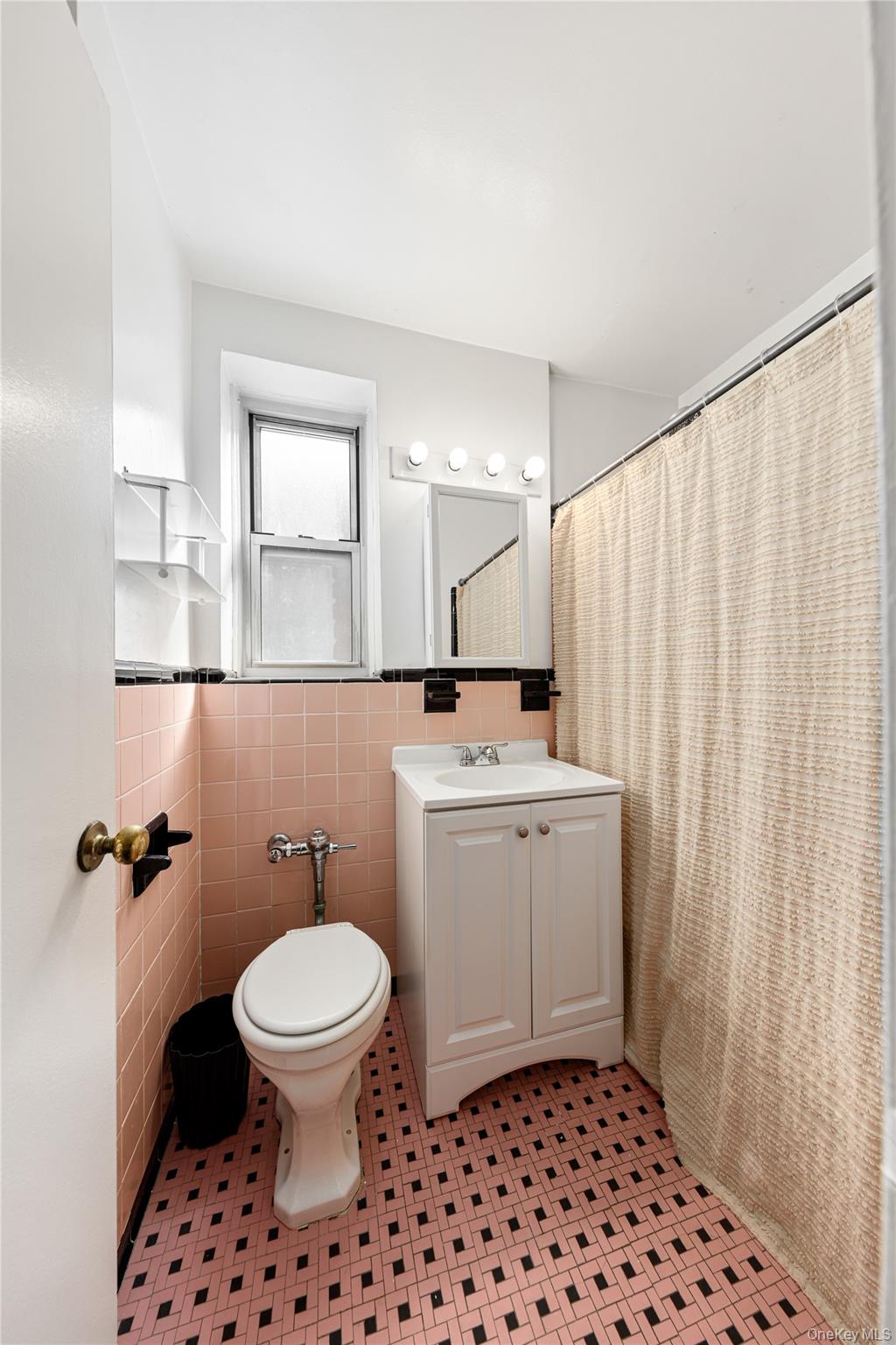 126 Church Street, Unit 2D New Rochelle, NY 10805 - Photo 20 of 32 a bathroom with a sink a toilet a window and a mirror