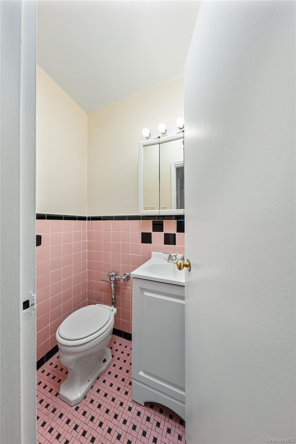 126 Church Street, Unit 2D New Rochelle, NY 10805 - Photo 21 of 32 a bathroom with a sink a toilet and a mirror