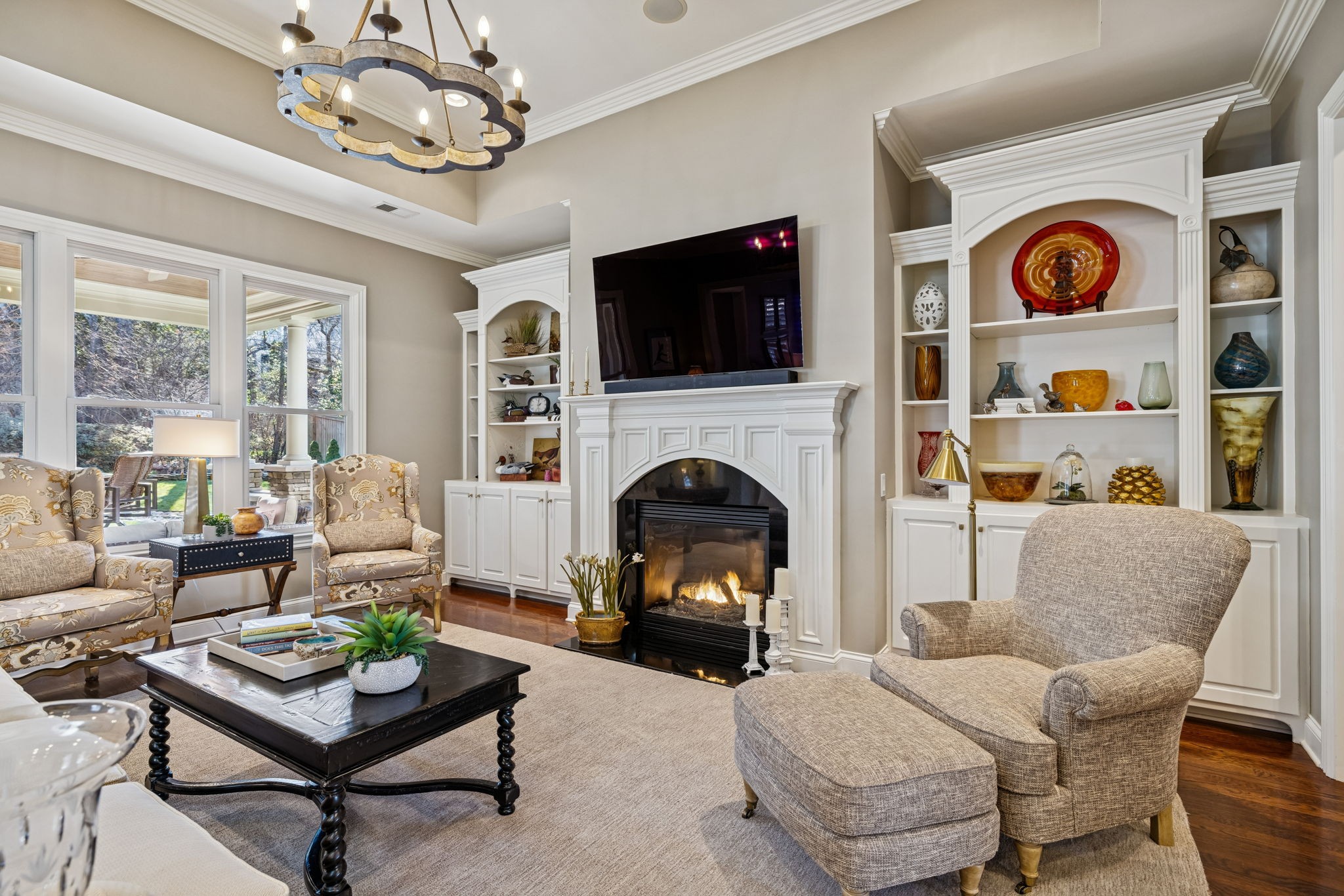 600 Pearre Springs Way Franklin, TN 37064 - Photo 22 of 85 a living room with furniture fireplace and flat screen tv