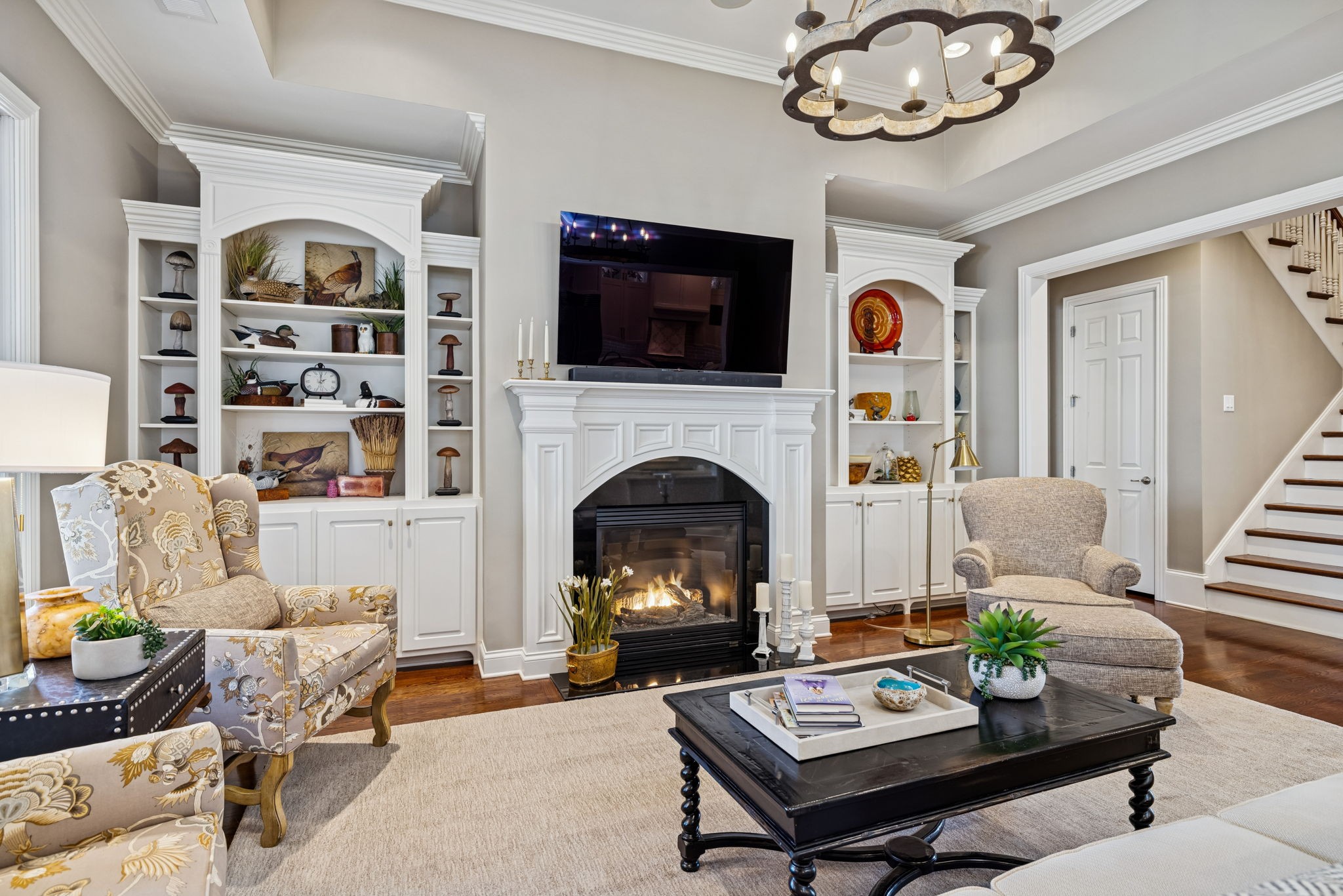 600 Pearre Springs Way Franklin, TN 37064 - Photo 24 of 85 a living room with furniture fireplace and flat screen tv